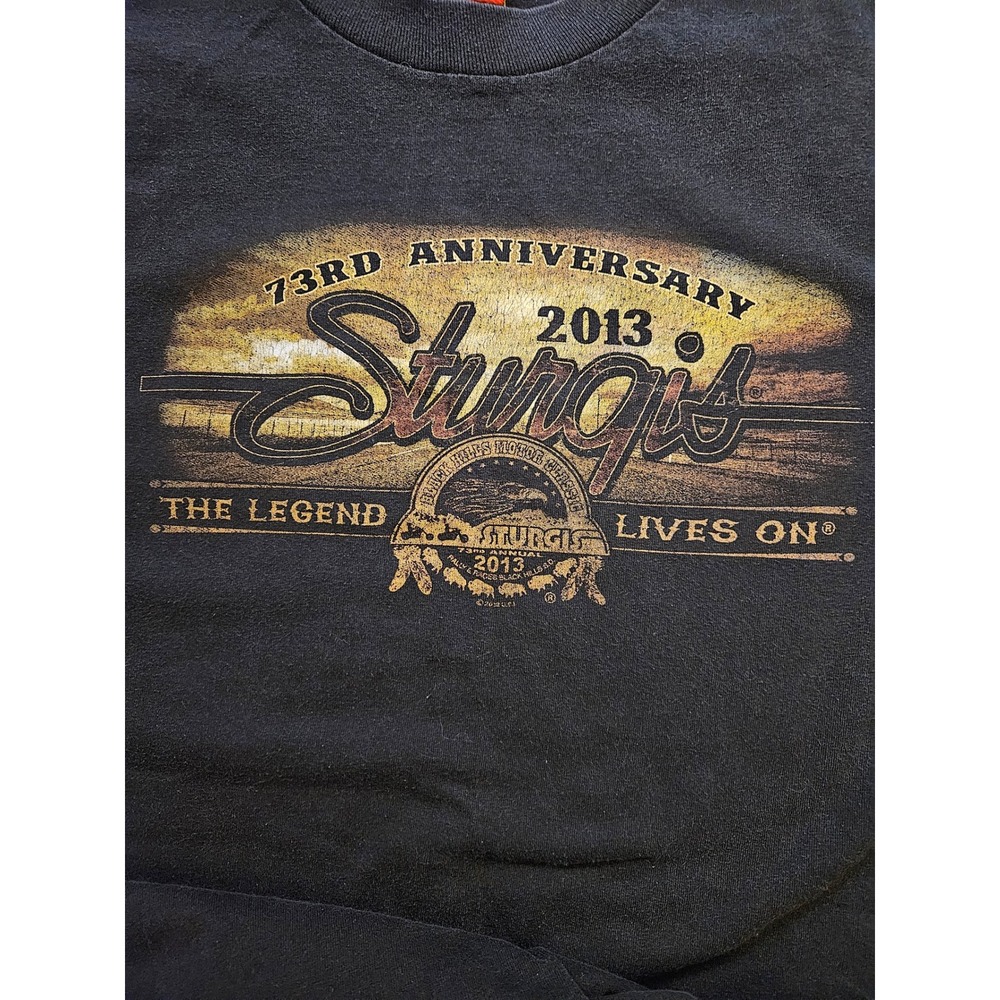 Hot Leathers Sturgis 2013 73rd Anniversary Black Hills Rally T-Shirt Mens XL